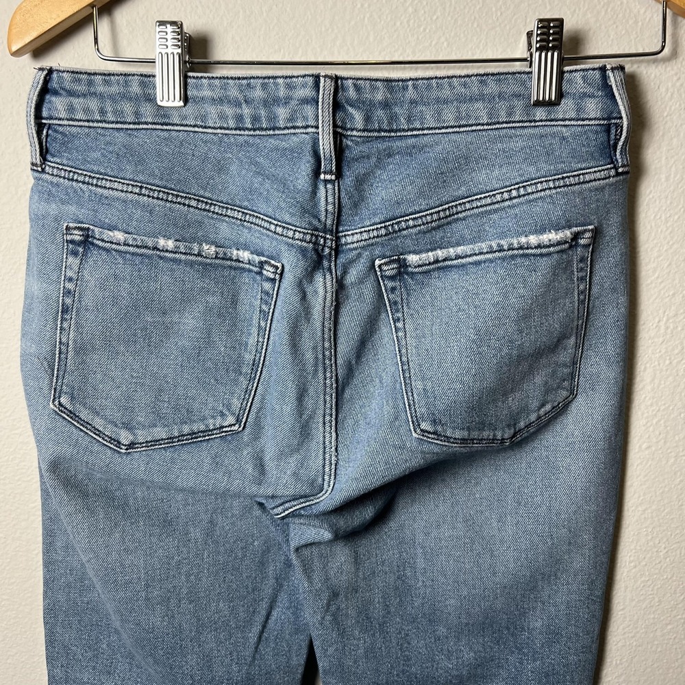 3x1 Jeans Womens 26 Blue Elkhorn Cropped Distressed Raw Hem Cutout Detail USA - Picture 4 of 10